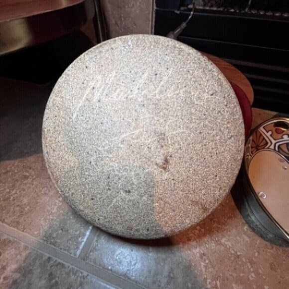 Stoneware red blue flowers bowl handmade OOAK studio pottery - Picture 8 of 10